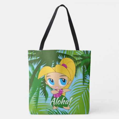 Aloha Honeys Hawaiian Hula Girl Beach Bag