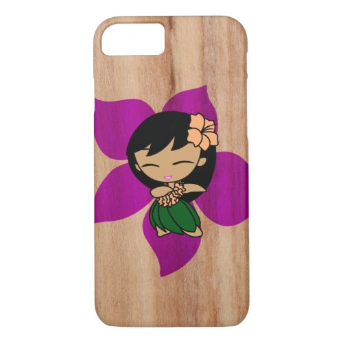 Aloha Honeys Hawaiian Hula Girl Faux Wood iPhone 87 Case