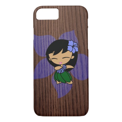 Aloha Honeys Hawaiian Hula Girl Faux Wood iPhone 87 Case