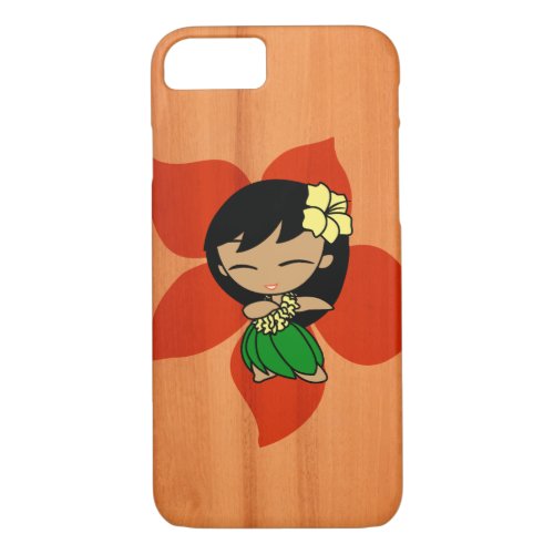 Aloha Honeys Hawaiian Hula Girl Faux Wood iPhone 87 Case