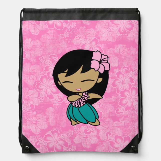 Aloha Honeys Hawaiian Hula Girl Hibiscus Backpack (Front)