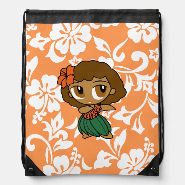 Aloha Honeys Hawaiian Hula Girl Hibiscus Backpack (Front)