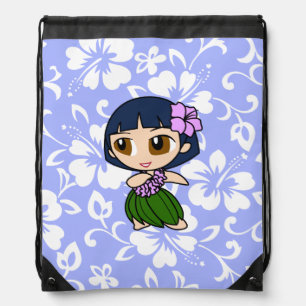 Aloha Honeys Hawaiian Hula Girl Hibiscus Backpack