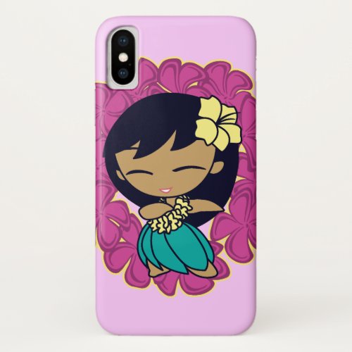 Aloha Honeys Hawaiian Hula Girl Plumeria Lei iPhone X Case