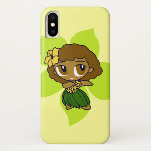 Aloha Honeys Hawaiian Lime Hibiscus Hula Girl iPhone X Case