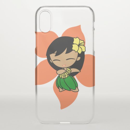Aloha Honeys Hawaiian Papaya Hibiscus Hula Girl iPhone X Case