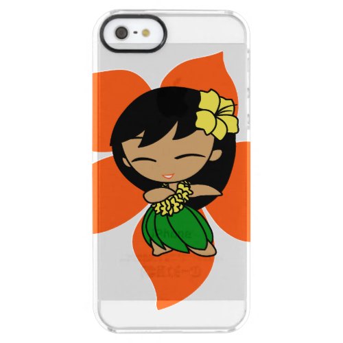 Aloha Honeys Hawaiian Papaya Hibiscus Hula Girl Clear iPhone SE55s Case