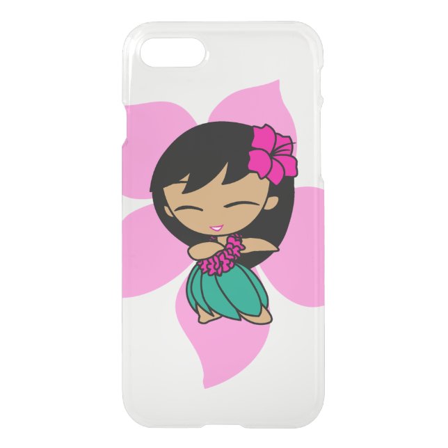 Aloha Honeys Hawaiian Pink Hibiscus Hula Girl Uncommon iPhone Case (Back)