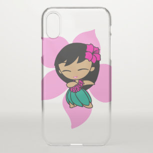 Aloha Honeys Hawaiian Pink Hibiscus Hula Girl iPhone X Case