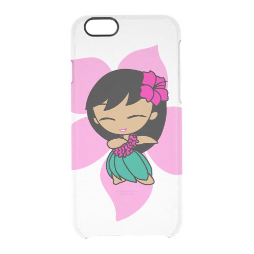 Aloha Honeys Hawaiian Pink Hibiscus Hula Girl Clear iPhone 66S Case