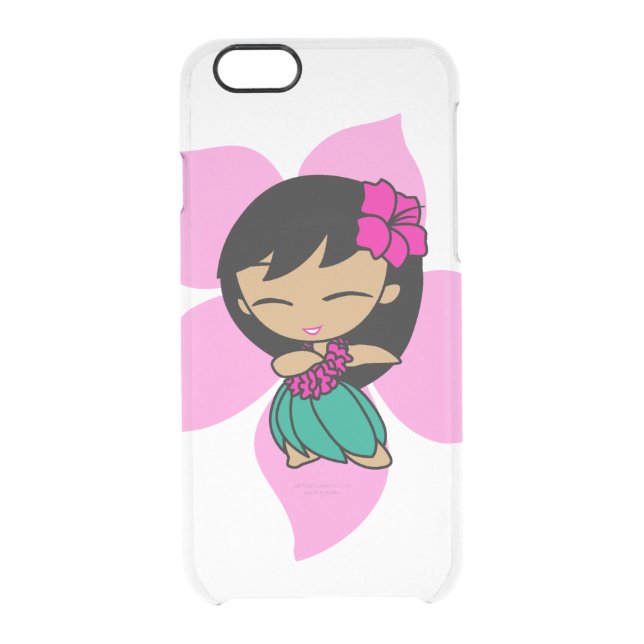 Aloha Honeys Hawaiian Pink Hibiscus Hula Girl Uncommon iPhone Case (Back)