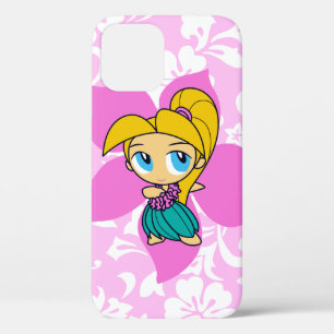Aloha Honeys Hawaiian Pink Pareau Hula Girl iPhone 12 Pro Case