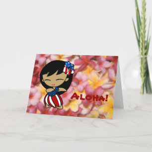 Aloha Honeys Hawaiian Plumeria Patriotic Cards