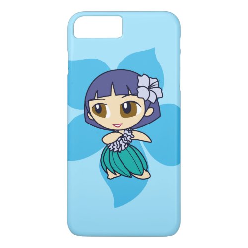 Aloha Honeys Hawaiian Turq Hibiscus Hula Girl iPhone 8 Plus7 Plus Case