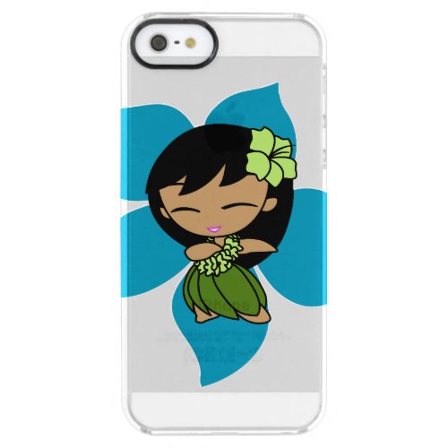 Aloha Honeys Hawaiian Violet Hibiscus Hula Girl Clear iPhone SE55s Case