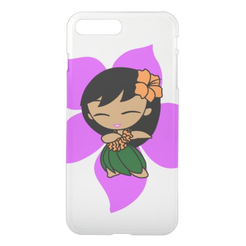 Aloha Honeys Hawaiian Violet Hibiscus Hula Girl iPhone 8 Plus7 Plus Case