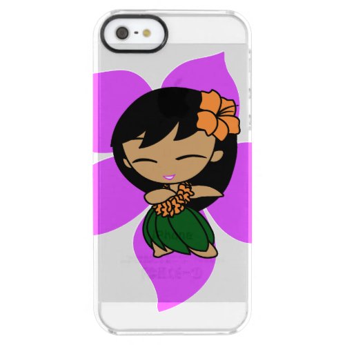 Aloha Honeys Hawaiian Violet Hibiscus Hula Girl Clear iPhone SE55s Case