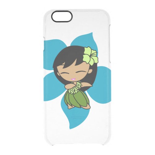 Aloha Honeys Hawaiian Violet Hibiscus Hula Girl Clear iPhone 66S Case