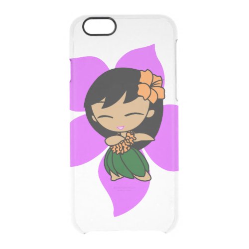 Aloha Honeys Hawaiian Violet Hibiscus Hula Girl Clear iPhone 66S Case