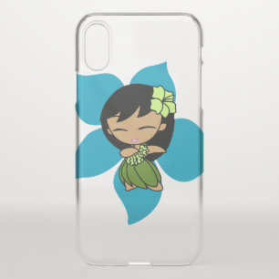 Aloha Honeys Hawaiian Violet Hibiscus Hula Girl iPhone X Case
