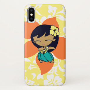 Aloha Honeys Hawaiian Yellow Pareau Hula Girl iPhone X Case
