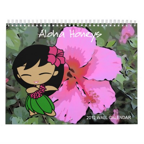 Aloha Honeys Hula Girl Floral 2012 Calendar