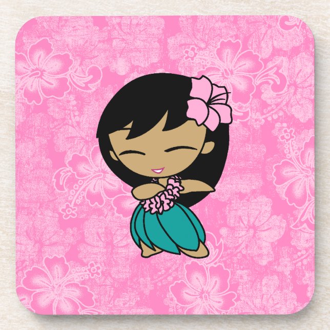 Aloha Honeys Hula Girl Hibiscus Coasters (Front)