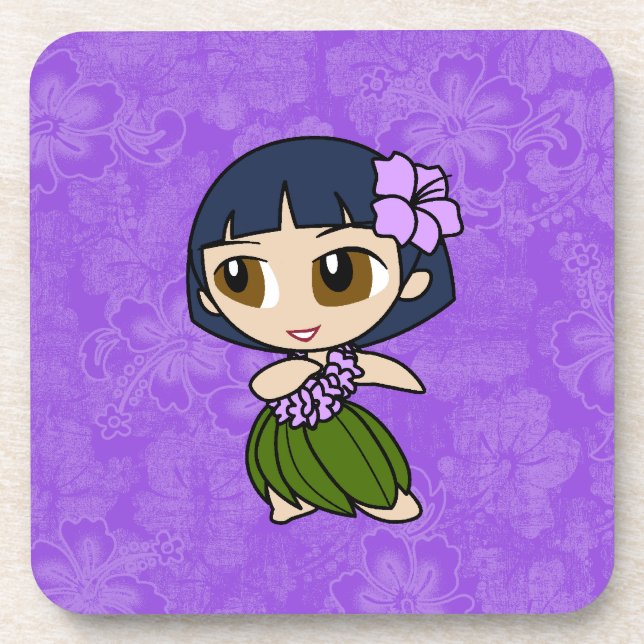 Aloha Honeys Hula Girl Hibiscus Coasters (Front)