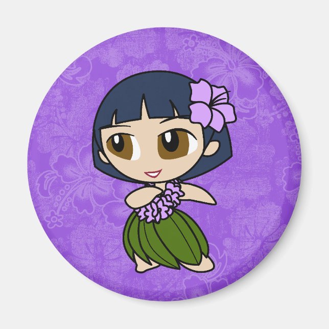 Aloha Honeys Hula Girl Hibiscus Magnets (Front)