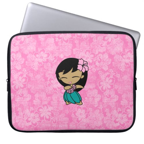 Aloha Honeys Hula Girl Hibiscus Neoprene Laptop Sleeve