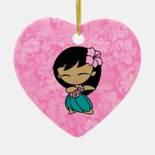 Aloha Honeys Hula Girl Hibiscus Ornaments