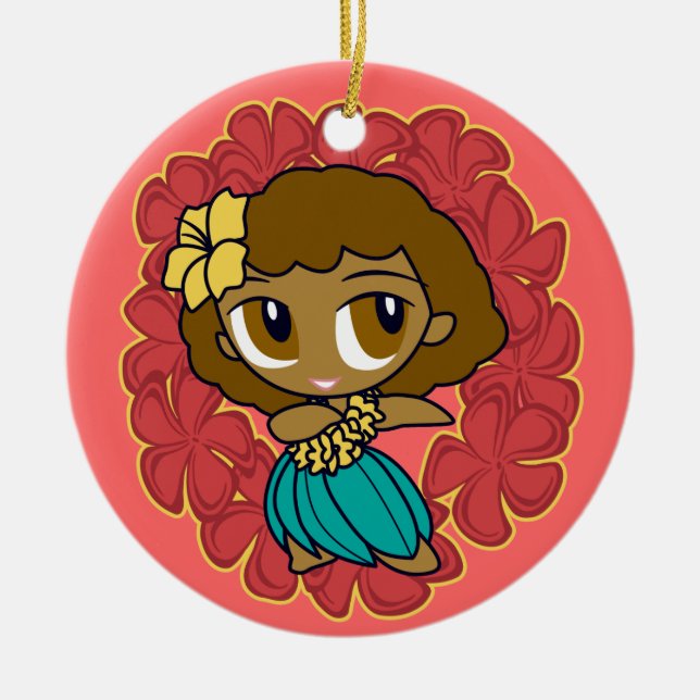 Aloha Honeys Hula Girl Ornaments (Front)