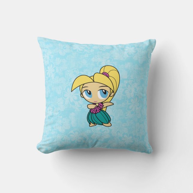 Aloha Honeys Hula Girl Reversible Square Pillows (Front)