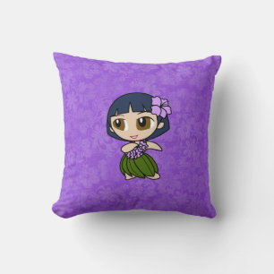 Aloha Honeys Hula Girl Reversible Square Pillows