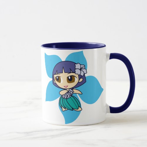 Aloha Honeys hula girl ringer mug