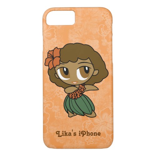 Aloha Honeys Orange Hula Girl Hawaiian Hibiscus iPhone 87 Case