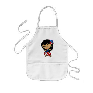Aloha Honeys Patriotic Hula Girl Aprons