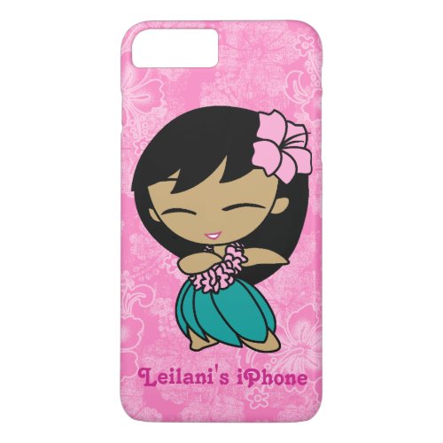 Aloha Honeys Pink Hula Girl Hawaiian Hibiscus iPhone 8 Plus7 Plus Case