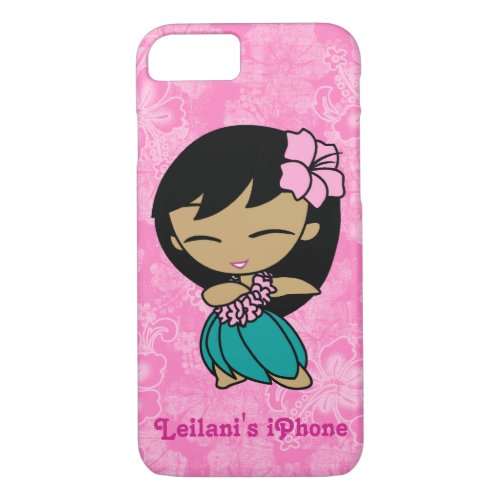 Aloha Honeys Pink Hula Girl Hawaiian Hibiscus iPhone 87 Case