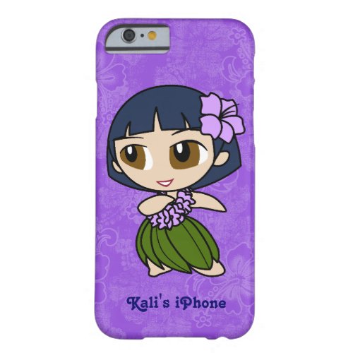 Aloha Honeys Purple Hula Girl Hawaiian Hibiscus Barely There iPhone 6 Case