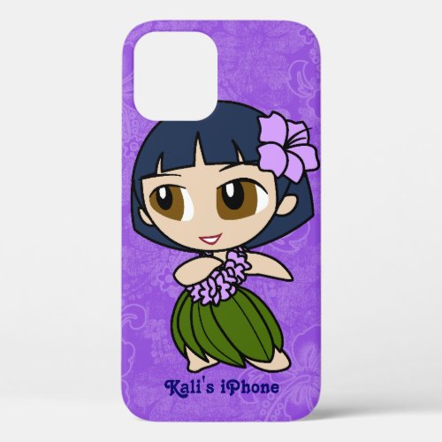 Aloha Honeys Purple Hula Girl Hawaiian Hibiscus  iPhone 12 Pro Case