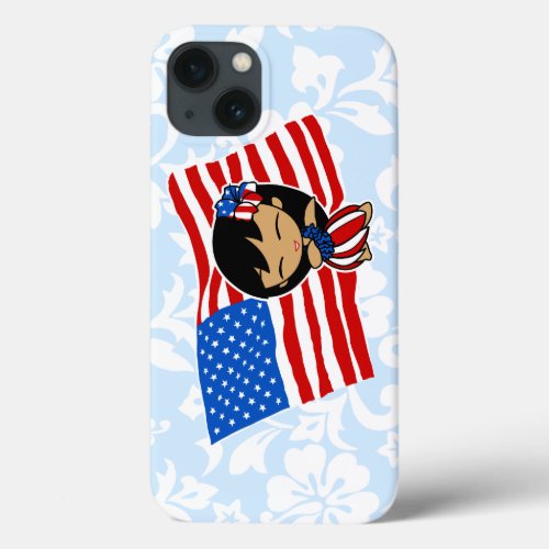 Aloha Honeys USA Flag Hula Girl iPad Air Case