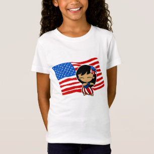 Aloha Honeys USA Flag Hula Girl T-shirts