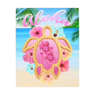 Aloha Honu Sea Turtle 3 Metal Print