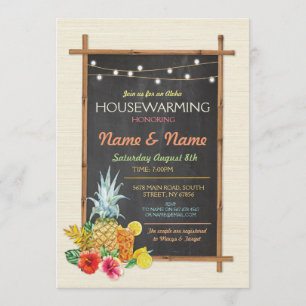 Aloha Housewarming Luau Tiki New Home Invite