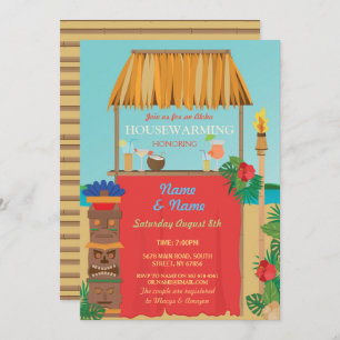 Aloha Housewarming Tiki New Home Luau Invite