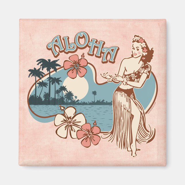 Aloha Hula Girl Magnet (Front)