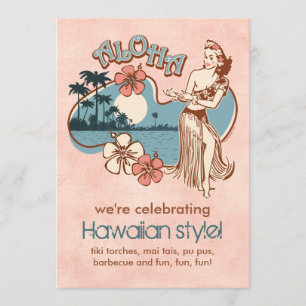 Aloha Hula Girl Party Invitation
