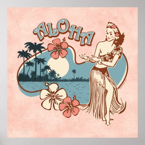 Aloha Hula Girl Print