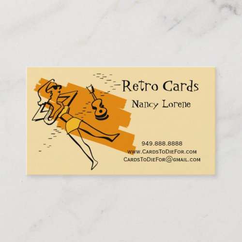 Aloha in Yellow &amp; Gold - Retro Business Cards